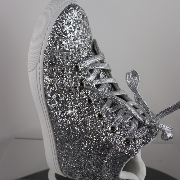 Chunky Glitter Silver Sneakers - Picture 4 of 4